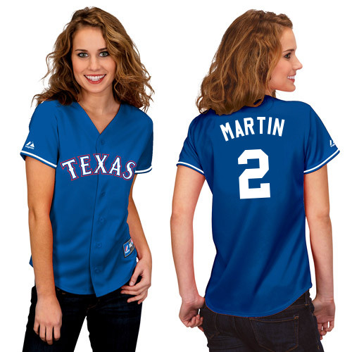 Leonys Martin #2 mlb Jersey-Texas Rangers Women's Authentic 2014 Alternate Blue Baseball Jersey